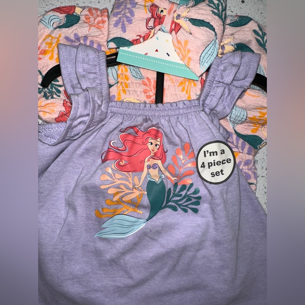 Disney Baby Girl Little Mermaid 4-Piece Infant Set NWT – 0–3 M - Picture 4 of 7